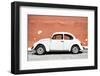 ¡Viva Mexico! Collection - White VW Beetle Car and Brown Street Wall-Philippe Hugonnard-Framed Photographic Print