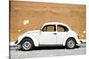 ¡Viva Mexico! Collection - White VW Beetle Car and Caramel Street Wall-Philippe Hugonnard-Stretched Canvas