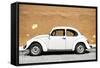 ¡Viva Mexico! Collection - White VW Beetle Car and Caramel Street Wall-Philippe Hugonnard-Framed Stretched Canvas
