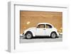 ¡Viva Mexico! Collection - White VW Beetle Car and Caramel Street Wall-Philippe Hugonnard-Framed Photographic Print