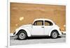 ¡Viva Mexico! Collection - White VW Beetle Car and Caramel Street Wall-Philippe Hugonnard-Framed Photographic Print