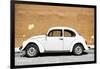 ¡Viva Mexico! Collection - White VW Beetle Car and Caramel Street Wall-Philippe Hugonnard-Framed Photographic Print