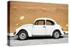 ¡Viva Mexico! Collection - White VW Beetle Car and Caramel Street Wall-Philippe Hugonnard-Stretched Canvas