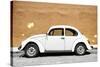 ¡Viva Mexico! Collection - White VW Beetle Car and Caramel Street Wall-Philippe Hugonnard-Stretched Canvas