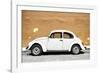 ¡Viva Mexico! Collection - White VW Beetle Car and Caramel Street Wall-Philippe Hugonnard-Framed Photographic Print