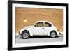 ¡Viva Mexico! Collection - White VW Beetle Car and Caramel Street Wall-Philippe Hugonnard-Framed Photographic Print