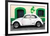 ¡Viva Mexico! Collection - White VW Beetle Car and Green Graffiti-Philippe Hugonnard-Framed Photographic Print