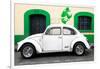 ¡Viva Mexico! Collection - White VW Beetle Car and Green Graffiti-Philippe Hugonnard-Framed Photographic Print