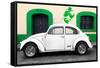 ¡Viva Mexico! Collection - White VW Beetle Car and Green Graffiti-Philippe Hugonnard-Framed Stretched Canvas