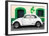 ¡Viva Mexico! Collection - White VW Beetle Car and Green Graffiti-Philippe Hugonnard-Framed Photographic Print