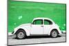 ?Viva Mexico! Collection - White VW Beetle Car and Green Street Wall-Philippe Hugonnard-Mounted Photographic Print