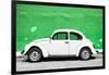 ?Viva Mexico! Collection - White VW Beetle Car and Green Street Wall-Philippe Hugonnard-Framed Photographic Print