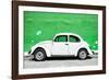 ?Viva Mexico! Collection - White VW Beetle Car and Green Street Wall-Philippe Hugonnard-Framed Photographic Print