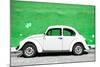 ?Viva Mexico! Collection - White VW Beetle Car and Green Street Wall-Philippe Hugonnard-Mounted Photographic Print