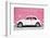 ¡Viva Mexico! Collection - White VW Beetle Car and Light Pink Street Wall-Philippe Hugonnard-Framed Photographic Print