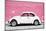 ¡Viva Mexico! Collection - White VW Beetle Car and Light Pink Street Wall-Philippe Hugonnard-Mounted Photographic Print