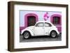 ¡Viva Mexico! Collection - White VW Beetle Car and Pink Graffiti-Philippe Hugonnard-Framed Photographic Print