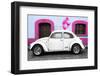 ¡Viva Mexico! Collection - White VW Beetle Car and Pink Graffiti-Philippe Hugonnard-Framed Photographic Print