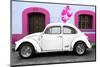 ¡Viva Mexico! Collection - White VW Beetle Car and Pink Graffiti-Philippe Hugonnard-Mounted Photographic Print