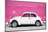 ¡Viva Mexico! Collection - White VW Beetle Car and Pink Street Wall-Philippe Hugonnard-Mounted Photographic Print
