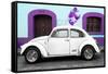 ¡Viva Mexico! Collection - White VW Beetle Car and Purple Graffiti-Philippe Hugonnard-Framed Stretched Canvas