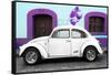 ¡Viva Mexico! Collection - White VW Beetle Car and Purple Graffiti-Philippe Hugonnard-Framed Stretched Canvas