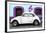 ¡Viva Mexico! Collection - White VW Beetle Car and Purple Graffiti-Philippe Hugonnard-Framed Photographic Print