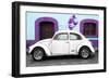 ¡Viva Mexico! Collection - White VW Beetle Car and Purple Graffiti-Philippe Hugonnard-Framed Photographic Print