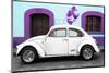 ¡Viva Mexico! Collection - White VW Beetle Car and Purple Graffiti-Philippe Hugonnard-Mounted Photographic Print