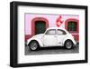 ¡Viva Mexico! Collection - White VW Beetle Car and Red Graffiti-Philippe Hugonnard-Framed Photographic Print