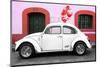 ¡Viva Mexico! Collection - White VW Beetle Car and Red Graffiti-Philippe Hugonnard-Mounted Photographic Print