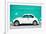 ¡Viva Mexico! Collection - White VW Beetle Car and Turquoise Street Wall-Philippe Hugonnard-Framed Photographic Print