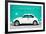 ¡Viva Mexico! Collection - White VW Beetle Car and Turquoise Street Wall-Philippe Hugonnard-Framed Photographic Print