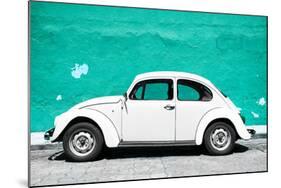 ¡Viva Mexico! Collection - White VW Beetle Car and Turquoise Street Wall-Philippe Hugonnard-Mounted Photographic Print