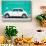 ¡Viva Mexico! Collection - White VW Beetle Car and Turquoise Street Wall-Philippe Hugonnard-Stretched Canvas displayed on a wall