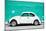 ¡Viva Mexico! Collection - White VW Beetle Car and Turquoise Street Wall-Philippe Hugonnard-Mounted Photographic Print