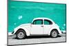 ¡Viva Mexico! Collection - White VW Beetle Car and Turquoise Street Wall-Philippe Hugonnard-Mounted Photographic Print