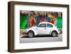 ¡Viva Mexico! Collection - White VW Beetle Car in Cancun-Philippe Hugonnard-Framed Photographic Print