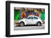 ¡Viva Mexico! Collection - White VW Beetle Car in Cancun-Philippe Hugonnard-Framed Photographic Print