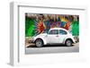 ¡Viva Mexico! Collection - White VW Beetle Car in Cancun-Philippe Hugonnard-Framed Photographic Print