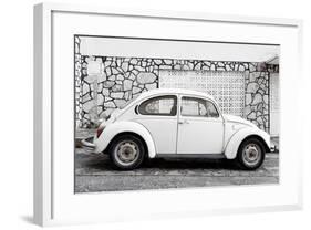 ¡Viva Mexico! Collection - White VW Beetle Car-Philippe Hugonnard-Framed Photographic Print