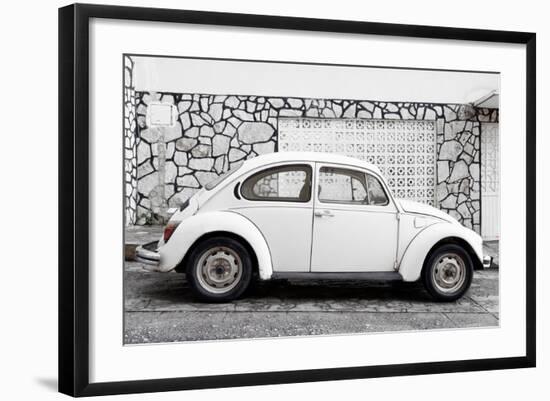 ¡Viva Mexico! Collection - White VW Beetle Car-Philippe Hugonnard-Framed Photographic Print