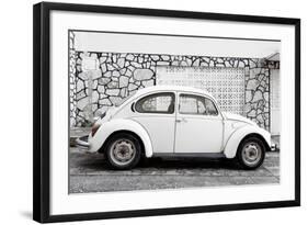 ¡Viva Mexico! Collection - White VW Beetle Car-Philippe Hugonnard-Framed Photographic Print