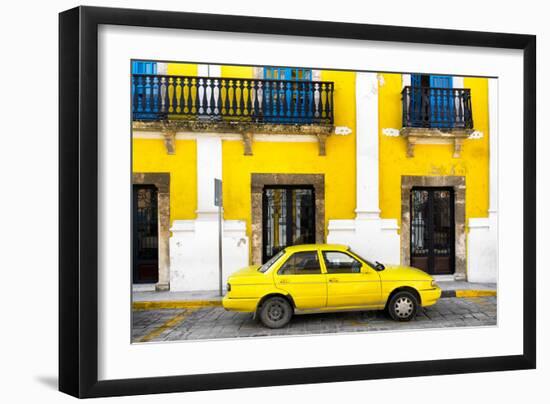 ¡Viva Mexico! Collection - Yellow Car in Campeche-Philippe Hugonnard-Framed Photographic Print