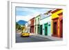 ¡Viva Mexico! Collection - Yellow Taxi and Colorful Street in Oaxaca-Philippe Hugonnard-Framed Photographic Print