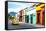 ¡Viva Mexico! Collection - Yellow Taxi and Colorful Street in Oaxaca-Philippe Hugonnard-Framed Stretched Canvas