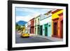 ¡Viva Mexico! Collection - Yellow Taxi and Colorful Street in Oaxaca-Philippe Hugonnard-Framed Photographic Print