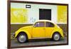 ¡Viva Mexico! Collection - Yellow VW Beetle Car and American Graffiti-Philippe Hugonnard-Framed Photographic Print