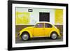 ¡Viva Mexico! Collection - Yellow VW Beetle Car and American Graffiti-Philippe Hugonnard-Framed Photographic Print