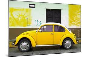 ¡Viva Mexico! Collection - Yellow VW Beetle Car and American Graffiti-Philippe Hugonnard-Mounted Photographic Print